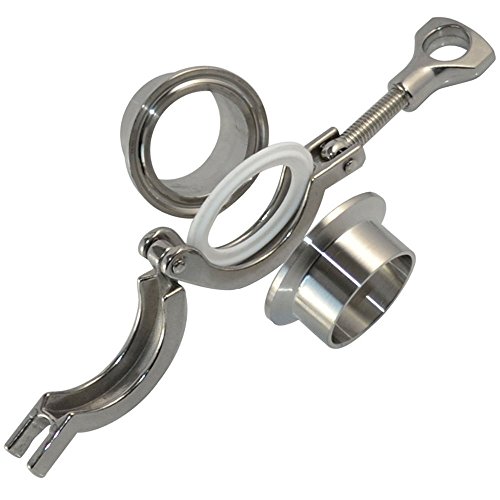 Sus Ss 316 Stainless Steel Tri Clamp Set 2Pcs 51Mm 2" Od Sanitary Weld Ferrule + 2" Tri Clamp + 2" Ptfe Gasket #TOP4