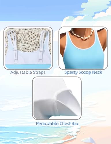 Image of Girls Swimsuits 3 Piece Bathing Suit Bikini Set with Sporty Shorts and Sunglasses Beach Swimwear for Girl 8-15 Years