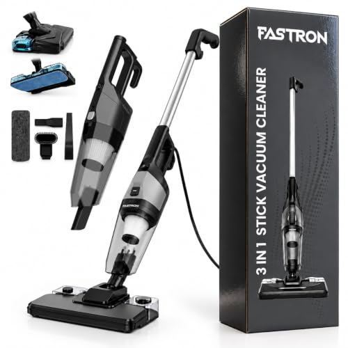 Image of FASTRON Turbo Sweep 3-in-1 Handheld Vacuum Cleaner | 600W Corded with 20KPA Suction | Wet & Dry Vacuuming with Floor Mopping | 200ml Water Tank for Home & Car Cleaning