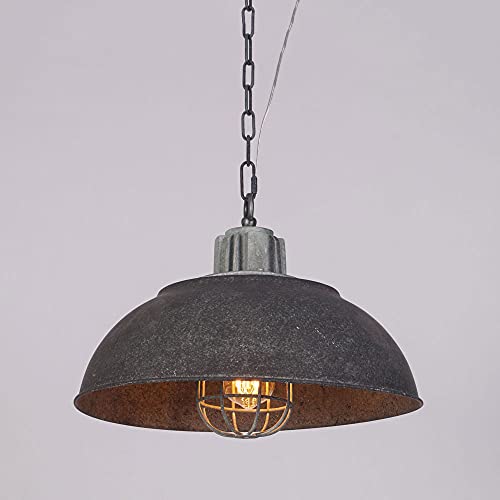 Lampe suspendue finition vieillie en fer style lustre rustique