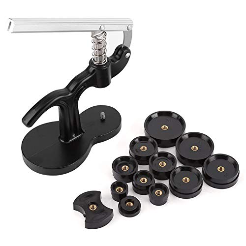 XZANTE Juego de Prensas para Reloj, Cubierta Caja Trasera Sostenedor Removedor Prensador Relojero Cerca Prensa Herramienta de Reparación con 12X Matriz Negro