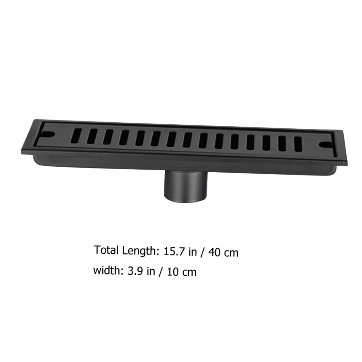 jojofuny Desagüe Rápido Suelo Negro Rectangular de Acero Inoxidable Drenaje Limpieza Fácil Filtro Antiolores y Cocina y Ducha