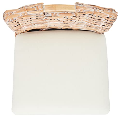 Taburete de bar Safavieh Home Collection Fremont tropical costero blanco de madera maciza de 32 pulgadas (totalmente ensamblado) miniatura 6