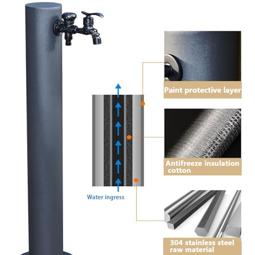 Robinet antigel de jardin vertical : distributeur d'eau autoportant - 5
