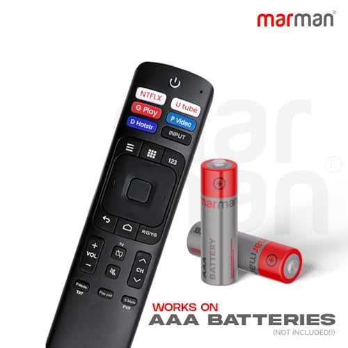 Image of marman Compatible with Hisense Tv - Remote Control for Smart TV Suitable for LCD LED 4k Full HD Original Model ERF3R69H Without Voice Function and No Google Assistant with Streaming App's