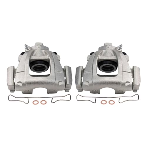 Image of TRQ Front Brake Caliper Set Zinc Coated Brackets Compatible with 2002-2008 Mini Cooper