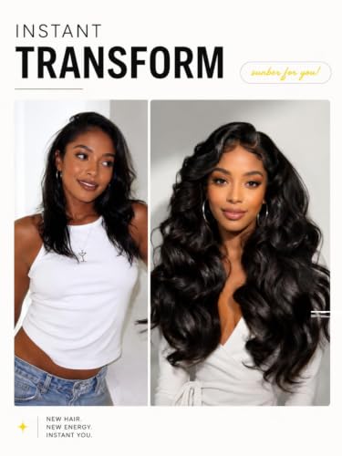 Image of Loose Body Wave Human Hair Wig 24 inchGlueless 13x4 HD Lace Front Wig | Glueless Wigs Pre Cut Pre Plucked Bleached Knots with Drawstring Cap Ready to Wear Bye Bye Knots Loose Wave Wigs Human Hair