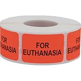 for Euthanasia Veterinary Labels 1 x 1.5 Inch 500 Total Stickers