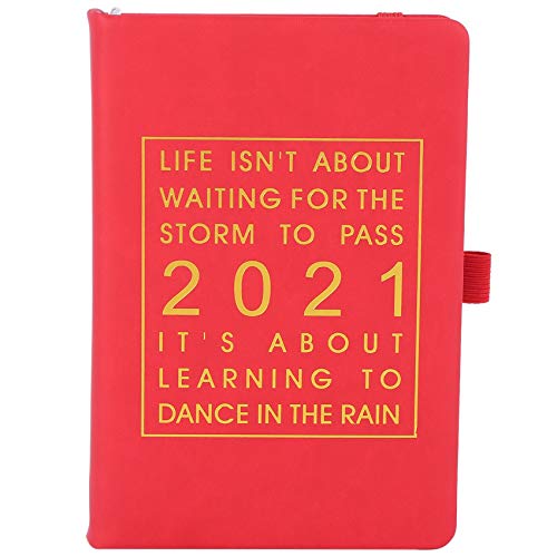 Oiqippnbv Nueva Agenda de Moda 2021 Idioma IngléS Cuaderno Grueso A5 Cubierta Suave Planificador Escolar Diario de Eficiencia