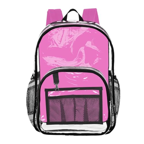 Clear Bag for Women Travel Rose Pink Kids Backpack Boys Girls See through Approved Bag