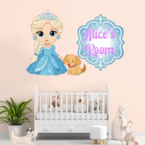 Vinilo Decorativo Princesa para Niñas con Nombre Personalizado miniatura 3