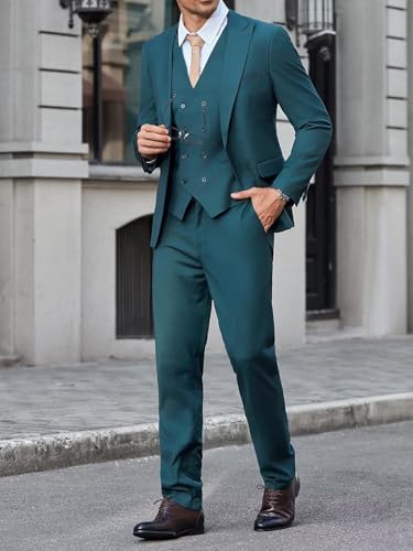 Men's 3 Pieces Classic Suit Double Breasted Wedding Suit Blazer Grooms Jackets Vests Pants Suits2