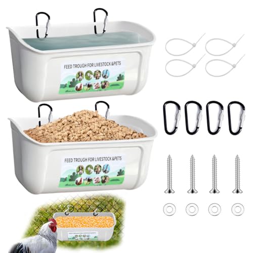 Pacote com 2 comedouros de galinha, bebedouro de cabra com clipe, bebedouro de frango, alimentador d