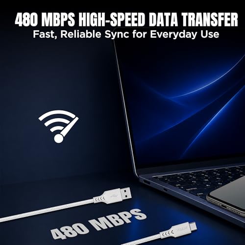 Image of Intex Speed Pro 3A Type USB to C Fast Charging Cable with 480 Mbps, Data Transfer and Tangle-Free Cable For Laptop, BT Speaker, Mobile, Tablet, TWS & Other Type C Devices, Strong TPE Cable - White