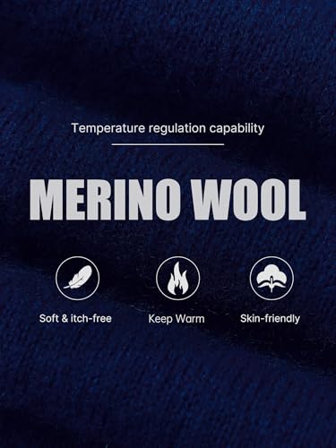 Chanyarn 100% Merinowolle Pullunder für Herren Pullover Ohne Arm V-Ausschnitt Weich Herbst-Winter Warm Strickwesten(Navy Blau,L)