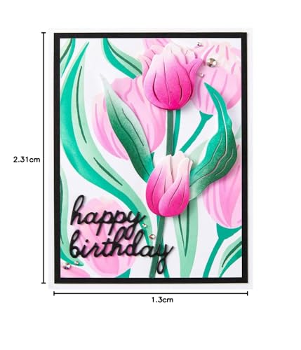 Spellbinders Handwritten Sentiments Etched Dies from The Tulip Garden Collection by Simon Hurley, Metal, ONE