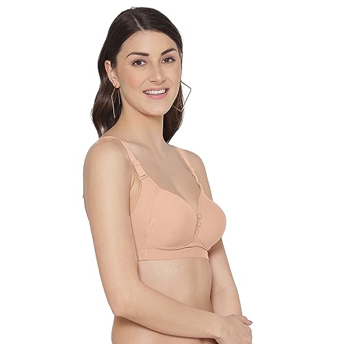 Image of Tweens Lite Wite - Minimiser Medium Padded Cotton Lycra Bra (Plus Size) - Triple Hook - Full Coverage - Wirefree - Seamless T-Shirt Bra