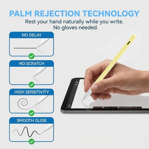 Image of JEDOUBAL Stylus Pen for iPad 2018-2026, 3X Fast Charging iPad Pencil with Palm Rejection & Tilt Sensitivity, Apple Pencil Alternative No Bluetooth Required Compatible with iPad Pro Air Mini