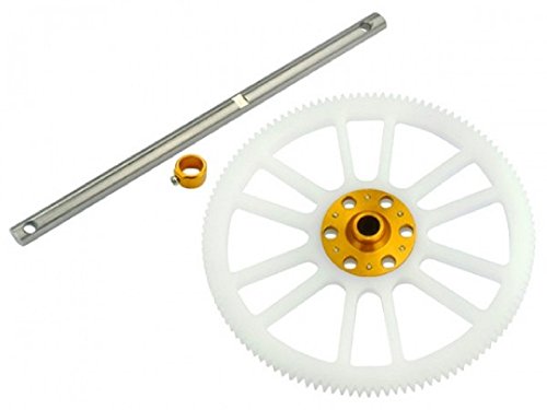 MICROHELI CNC Delrin Main Gear w/Titanium Shaft (Gold) - Blade 200 SRX / 200 S
