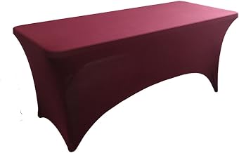 Tablecloth Tablecloth, Spandex Tight, Fitted, for Event, Wedding, Banquet & Parties, Rectangular Cocktail(Maroon,5FT 153 X 75 X 75CM)