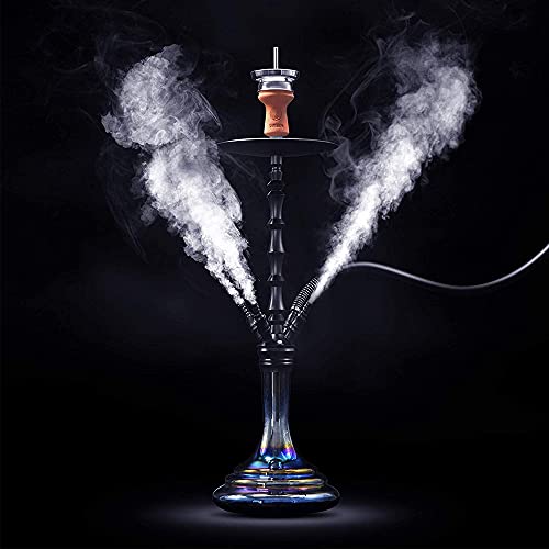 Shisha Set 29" Aluminium Shisha Kit mit stabilem Glastank Silikon Shisha Schlauch Ton Shisha Schüssel 4 Schlauchadapter für besseren Rauchgenuss – Bild 5