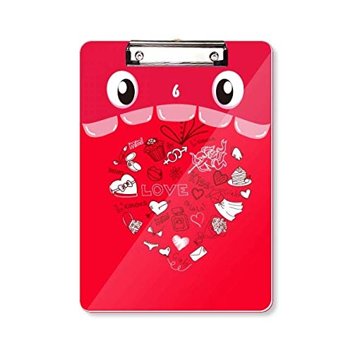Porte-bloc Valentin cœur rouge et blanc A4 pour l'organisation de bureau