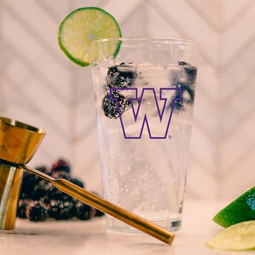 Image of Logo Brands NCAA 16 oz Pint Glass - Durable Glass With Bold Team Color- Chip-Resistant Rim Drinkware For Fans, Tailgates, Home Bars & Everyday Use