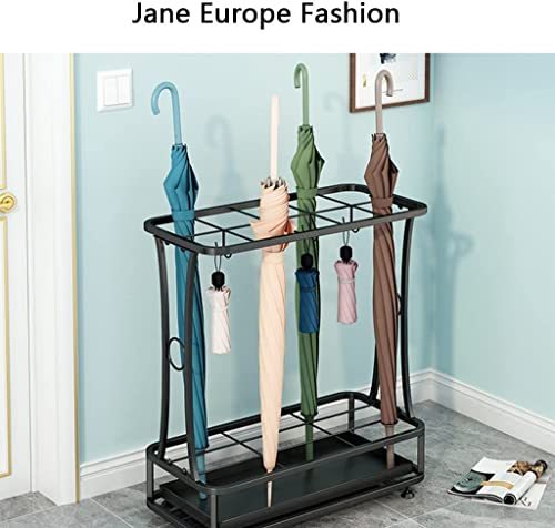 Porte-parapluie robuste à 10 compartiments au design métallique épuré - 7
