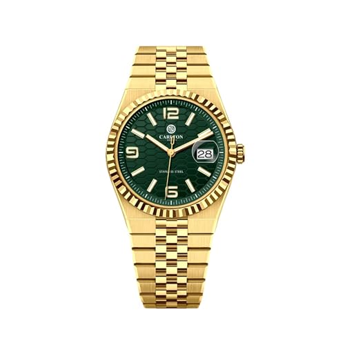 Image of Carlton London Rover Men Analog Watch, Round Dial, Stainless Steel Strap, Quartz Movement, 40 mm Case, Premium Wide Strap Design, 30M Water Resistant, Casual Formal Wear
