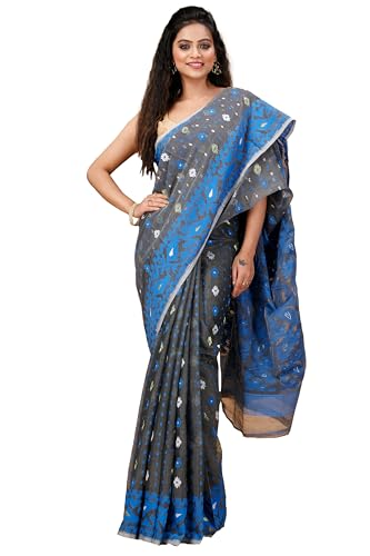 Image of OISHANI SAREE GHOR Women's Traditional Bengal Cotton Silk Soft Jamdani Saree - Beautiful design and Quality - Without Blouse Piece