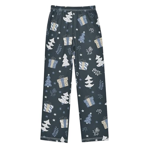 Boys' Pants Gifts Christmas Greeting Tree Long Bottoms Jogger Pants Elastic Waist Trousers with Pockets S-XL