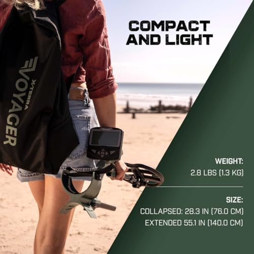 Minelab X-Terra Voyager All-Terrain Professional Pinpointing Metal Detector for Adults with Waterproof Coil, 4 Detect Modes, Clear Target ID, Backlit Display (with Headphones, Backpack, Shovel)