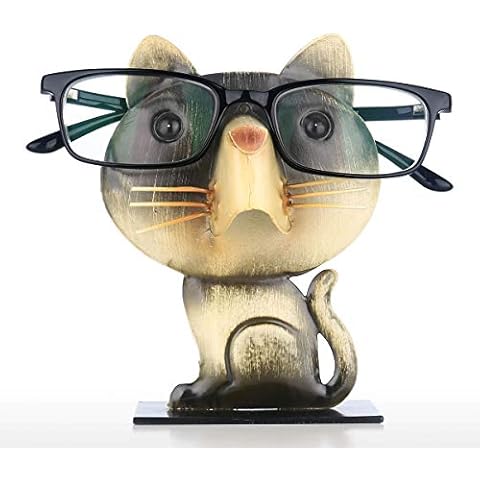 Tooarts Spectacle Holder Metal Eyeglass Eyewear Rack Animal Sculpture Eyeglass Display Stand (Cat Shape) Cover