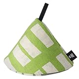 アンドエヌイー(&NE) 三角鍋つかみ コウシグリーン 1個 直径12.5cm×高さ9cm 日本製 ストウブ 取っ手 鍋蓋 布製 ループ付き 小さい 洗える NHK-048-KSGR