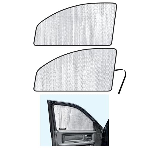 YelloPro Side Window Front Seat Sunshade Custom Fit for 2010 2011 2012 2013 2014 2015 2016 2017 2018 2019 2020 2021 2022 2023 2024 2025 Dodge RAM 2500 3500 - QuadCab CrewCab MegaCab - 4Dr 4Door (2PCS)