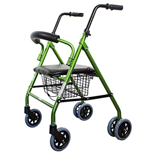 Mobiclinic®, Walker for Elderly, Prado Model, Rollator, Aluminium, Lightweight and Foldable, Pressure Brakes, With Seat, Basket 4 Wheels, Elderly Walker, Spanish Brand, Green