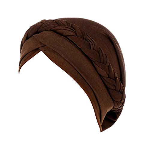 Fxhixiy Hijab Braid Silky Turban Hats For Women Cancer Chemo Beanies Cap Headwrap Headwear (Coffee) #TOP9