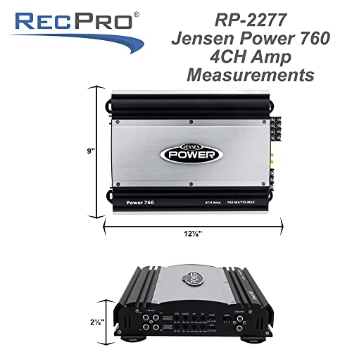 RV Stereo Amplifier 760W 4 Channel Amp Power760 | Low Pass Filter | Variable Bass - Thumbnail 5