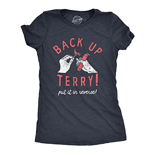 Womens Back Up Terry Put It in Reverse T Shirt Funny Fireworks Sarcastic Viral Video Fourth of July Tee for Ladies Funny T Shirts Patriotic Tops for Women Navy - XL