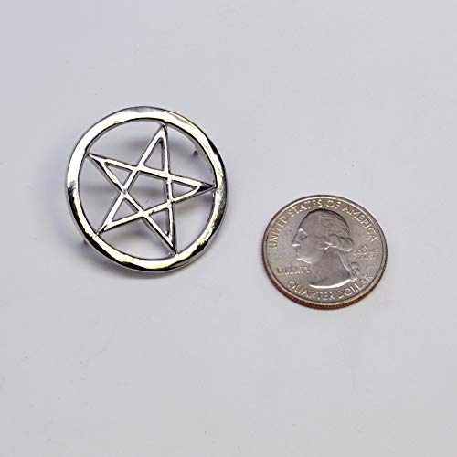 Pentacle Pentagram Jacket or Hat Pin Polished Silver Finish Pewter4
