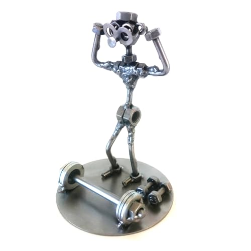 metalman24 Schraubenmännchen Muskelmann Bodybuilder Design I- Handarbeit Geschenkidee Metallfigur Metallmännchen Stahlfigur Schraubenmännle - Deko für Büro & Zuhause