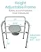 Vive Bariatric Bedside Commode 500 lb Capacity- Folding 3n1 Toilet Chair, Portable Extra Wide Seat with Bucket Splash Guard, Heavy Duty Adult Bathroom, Pail Fits Standard Disposable Liner Bag, Nonslip