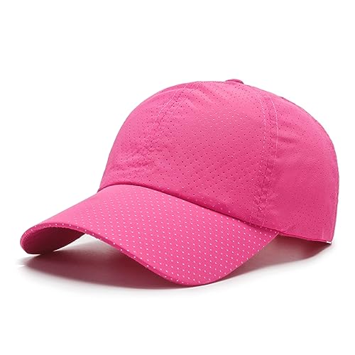 Quick Drying Baseball Cap Breathable Mesh Hats for Women Lightweight UV Protection for Running or Outdoor Sports-Pink