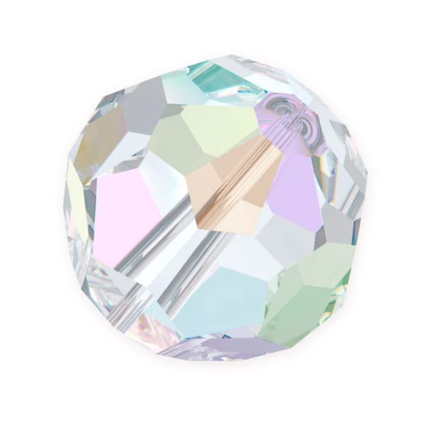X182-15 Czech Crystal Glass Beads - Crystal AB - 8 mm Ball Fire-Polished Jewellery Beads Crystal Cut Beads Glass Cut Beads