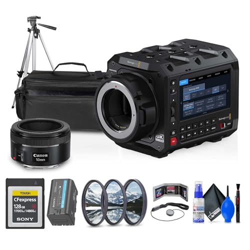 Blackmagic Design Pyxis 6K Full-Frame Cinema Box Camera (Canon EF) (CINECAMCPYXD60LFEF) + 128GB CFexpress Type B Card + Canon 50mm Lens + Case + Tripod + BP-U35 + Lens Filter Kit + More
