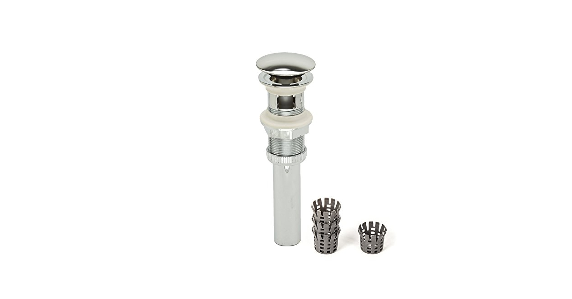デップ PF WaterWorks DecoDRAIN Push Pop-Up Sink Drain Plated ABS