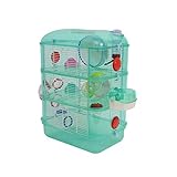 Körper aus Kunststoff: Dick und widerstandsfähig, hält Ihr Haustier sicher und geschützt im Inneren. Helle, klare Farbe, damit sie nach außen sehen können und sich nicht zu gefangen fühlen. Inklusive herausnehmbarer Bodenschale.