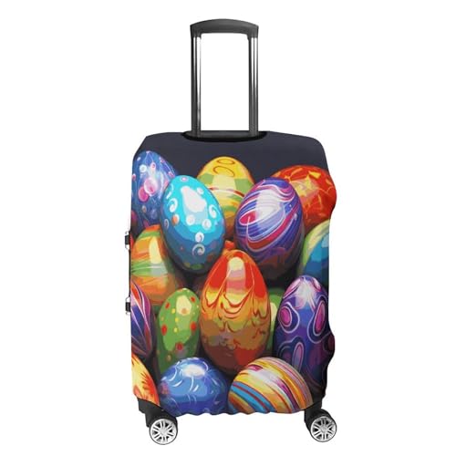 Easter Eggs Travel Luggage Cover Anti-scratch Suitcase Cover Elastic Suitcase Protective Cover Fits 19-32 Inch Luggage L4