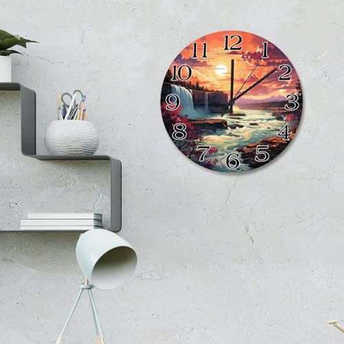 Horloge murale grand format 38 cm à piles décoration ferme salon - 3