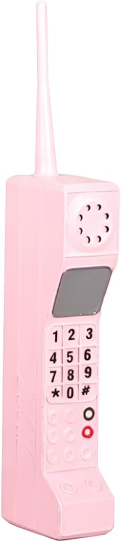 Retro Brick Ornament, Non-Working Decorative Prop, 90s Vintage Model for Photoshoot & Party (Pink)